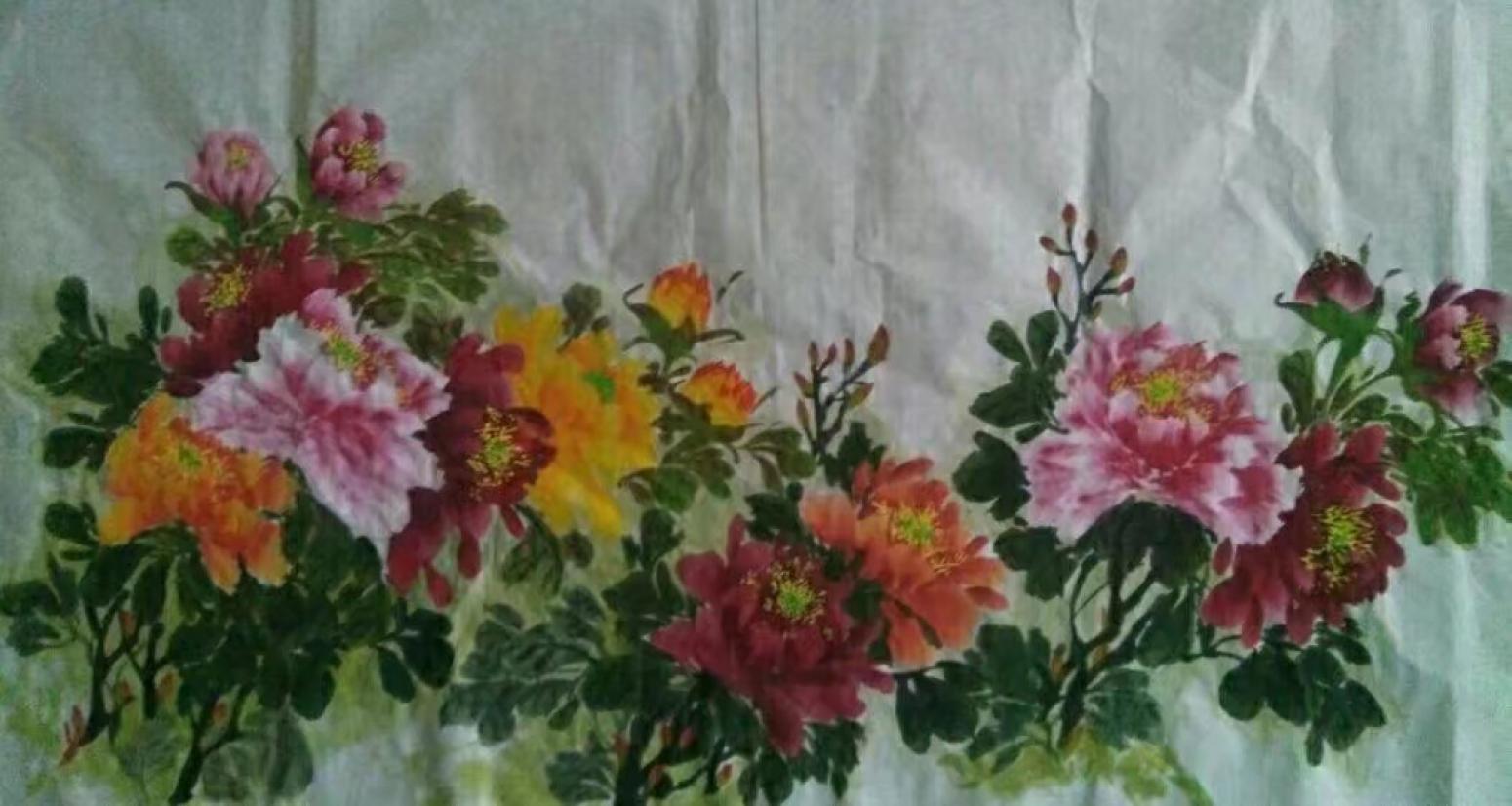 卢凤喜国画作品《花开富贵》