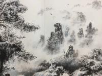 艺术家罗树辉日记:继续张家界册页《银装素裹》【图4】