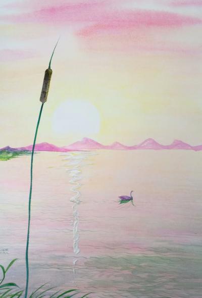 王征明日记-王征明水意画新作《晨》尺寸39x54厘米【图1】