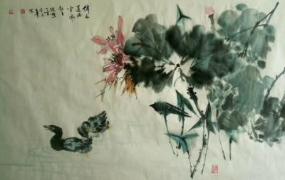 陈子华日记-试新纸《荷塘》【图1】