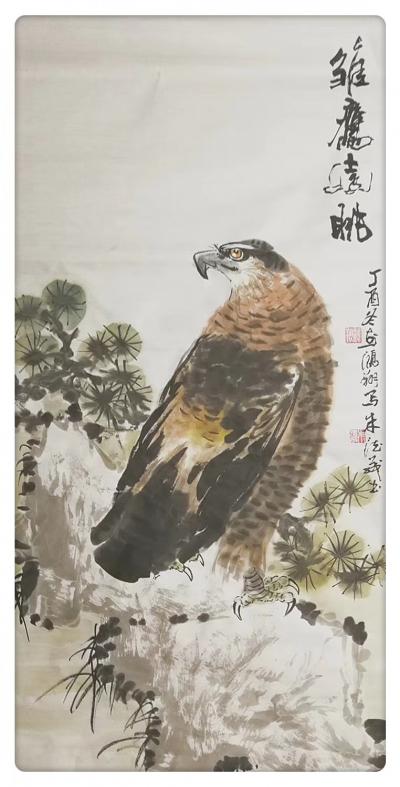 朱德茂日记-今作三尺中堂《雛鷹遠眺》【图1】