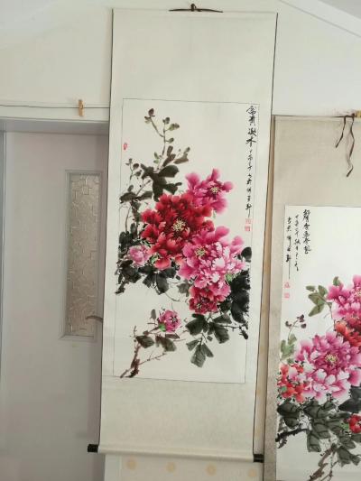 王长泉日记-《富贵凝香》，王长泉国画牡丹，已装裱。【图3】