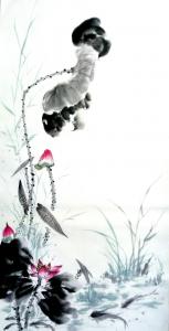 艺术品图片：艺术家李牧国画作品名称《荷花》价格50800.00 元