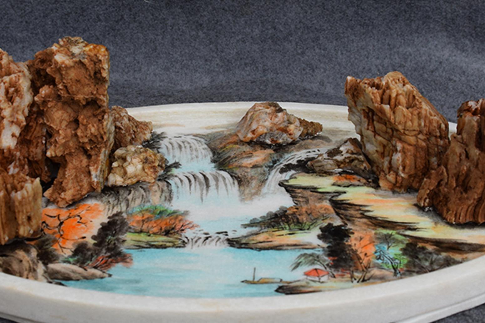 杨增超国画作品《意境式盆景》