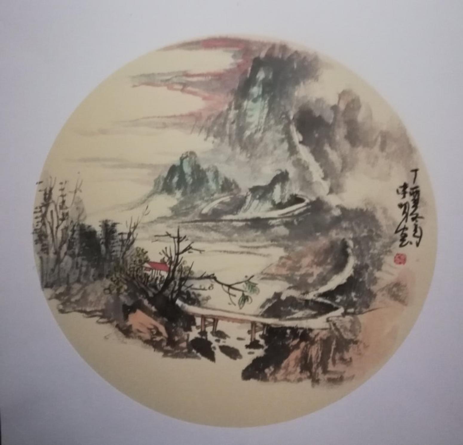 李明国画作品《山水小品》