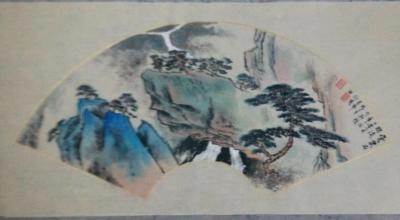 邓烈根日记-扇面山水【图1】