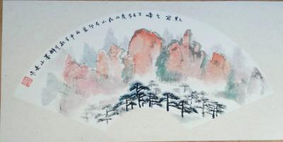 邓烈根日记-扇面山水【图4】