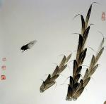 张清永日志-今日完成两幅小清新  国画《猫》《戏蝉图》张清永【图2】