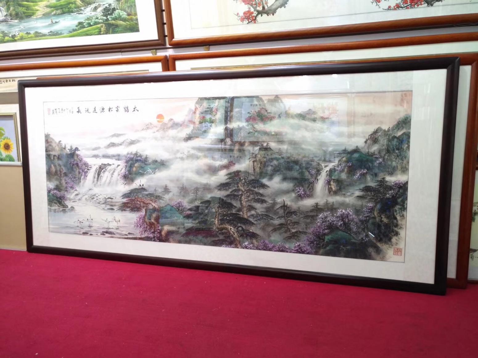 谭松涛国画作品《太鹤云松源远流长》【图0】