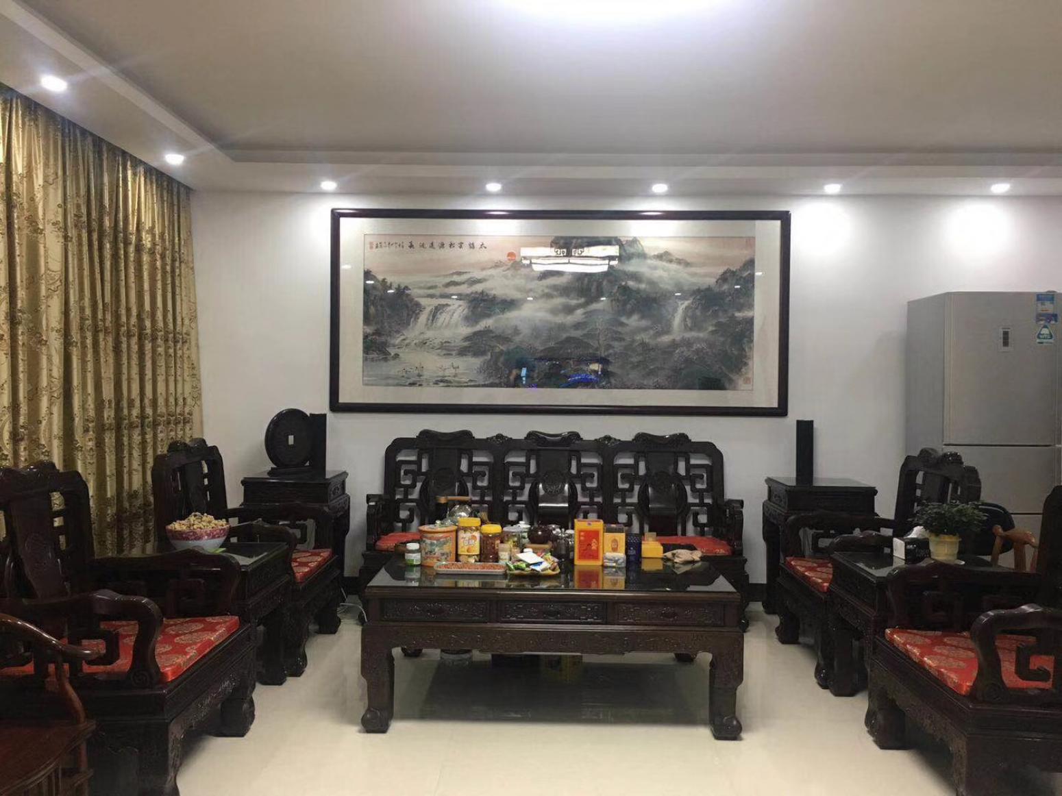 谭松涛国画作品《太鹤云松源远流长》