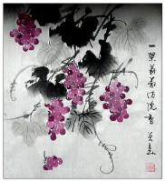 艺术家李万勤日记:背临小写意葡萄，冷夜里忘却寒冷。【图0】