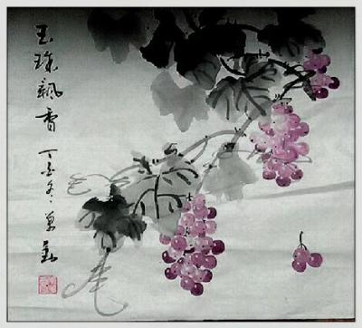 李万勤日记-背临小写意葡萄，冷夜里忘却寒冷。【图3】