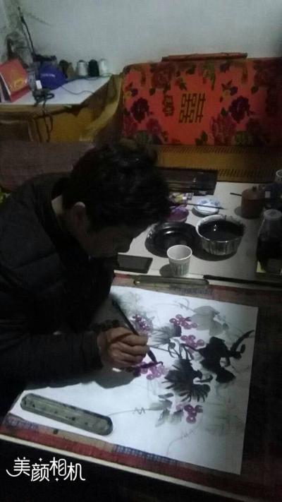 李万勤日记-背临小写意葡萄，冷夜里忘却寒冷。【图9】