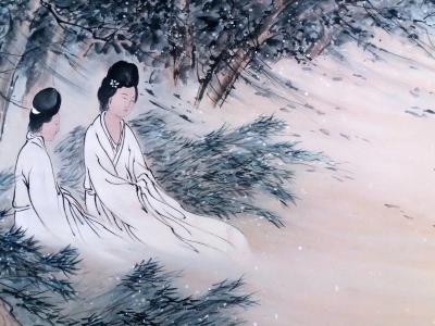 李亚南日记-李亚南书画工作室作品  国画《春风拂槛露华浓》   作品尺寸180cmx50cm【图4】