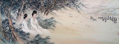 李亚南日记-李亚南书画工作室作品  国画《春风拂槛露华浓》   作品尺寸180cmx50cm【图5】