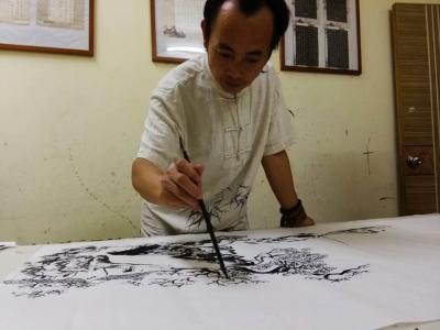 粟盛林日记-深圳鹿之岛艺术中心邀请！现场挥毫作画《春江垂钓》【图4】