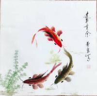 艺术家李尊荣日记:祝大家连年有余！作品国画《连年有余》今天上午已结缘【图0】