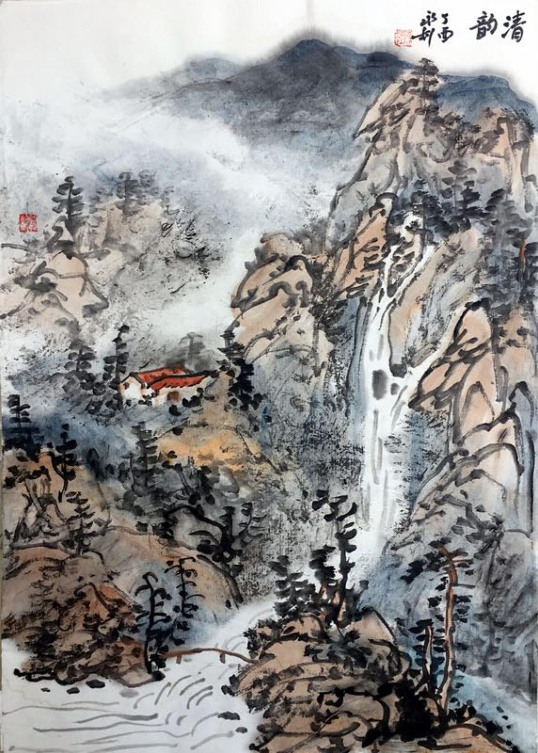 赵永利国画作品《韵清》