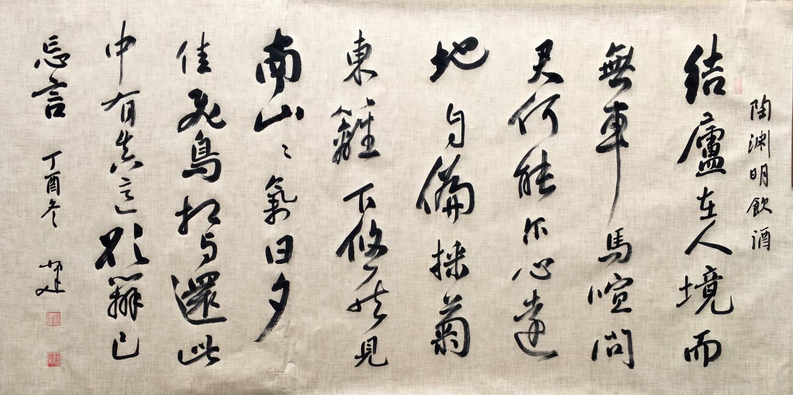 李小建书法作品《陶渊明饮酒诗》