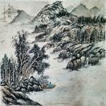 李高日志-近日国画作业几张，《寒山幕雪》、《夏林默钓》，祈诸友勿笑。【图2】