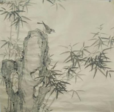 郭雨铮日记-两幅近作国画小品:《墨画墨禽》、《鸟语花香》，郭雨铮【图2】