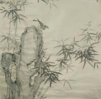 艺术家郭雨铮日记:国画花鸟:(墨画墨禽、清风高節)完成，今日题款，已结缘，郭雨【图0】