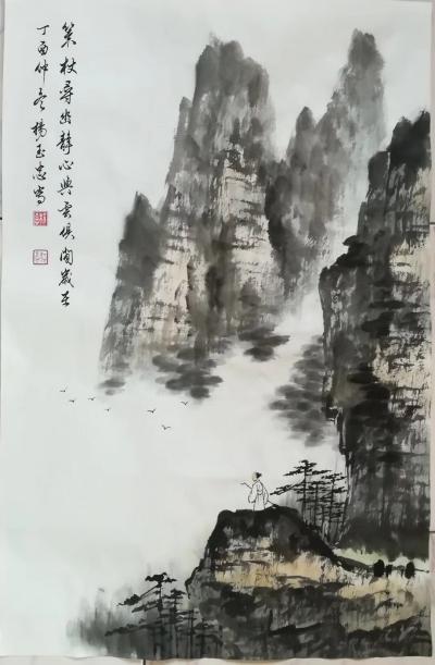 杨玉忠日记-尽情挥洒，工拙非所计也，友人見而赏之，以为有梁师砺平夫子之韵味，漫题数语博方家一【图1】