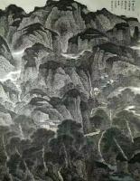 艺术家刘名杰日记:刘名杰作品《山里人家》丁酉作品规格180cm.145cm国画【图0】