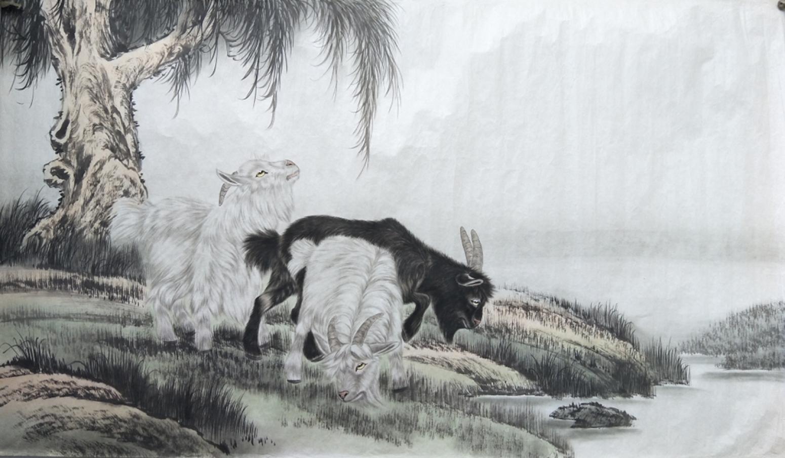 石海博国画作品《喜气洋洋》