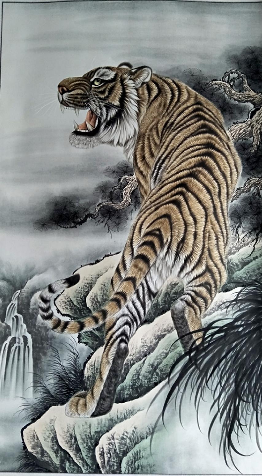 石海博国画作品《雄风万里》