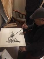 艺术家叶仲桥生活:一周的学习与收获，除了获赠册页题字、还获得了大师赠送的毛笔一【图5】