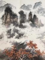 艺术家罗树辉日记:张家界系列国画作品之《袁家界迷魂台》，近日潜心完成，与众好友【图2】