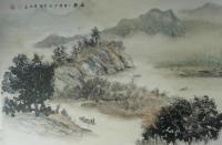 艺术家陈刚日记:新作《渔歌》，经过调整终于完成，对比一下，哪个是调整前的，哪【图0】