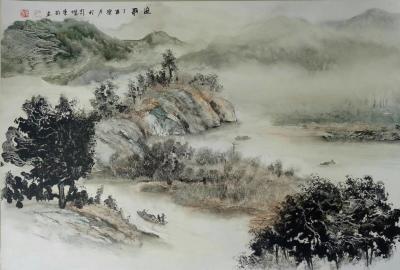 陈刚日记-新作《渔歌》，经过调整终于完成，对比一下，哪个是调整前的，哪个是调整后的？【图2】