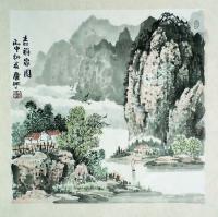 艺术家陈庆明日记:国画《吉祥山居图》一组，三尺斗方，陈庆明作品发布【图3】