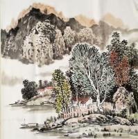 艺术家陈庆明日记:国画《吉祥山居图》一组，三尺斗方，陈庆明作品发布【图5】