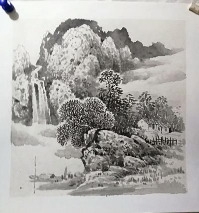 陈庆明日记-国画《吉祥山居图》一组，三尺斗方，陈庆明作品发布【图7】