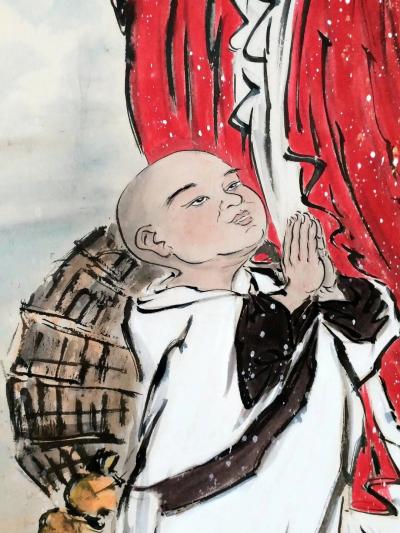 李亚南日记-国画《罗汉》尺寸70×150 ，李亚男书画工作室作品【图3】