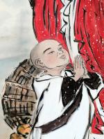 艺术家李亚南日记:国画《罗汉》尺寸70×150 ，李亚男书画工作室作品【图2】