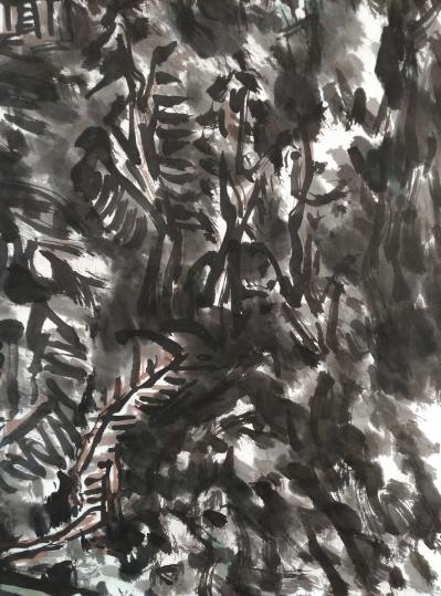 杨牧青日记-真山水
规格：136cm×68cm/8平尺
材质：白宣（二十年老纸）
款识【图3】