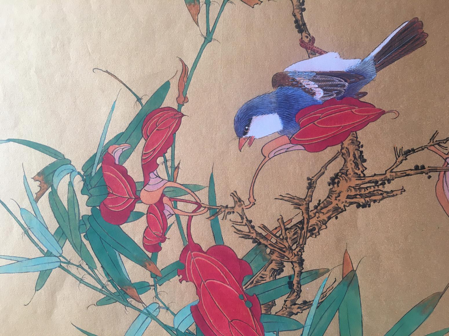 魏钦国画作品《竹子小鸟》【图0】