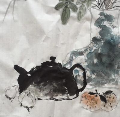 金新宇日记-“园中摘来数枝花，有心示爱送给她。美人不喜大蒜味，口齿清新一壶茶。”新作完工，谢【图1】