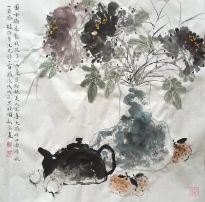 金新宇日记-“园中摘来数枝花，有心示爱送给她。美人不喜大蒜味，口齿清新一壶茶。”新作完工，谢【图3】