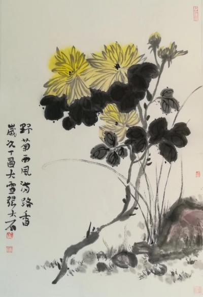 张大石日记-新一版国画《梅》《兰》《竹》《菊》，今日完成，供君鉴赏，张大石【图2】