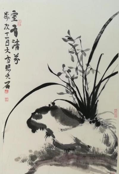 张大石日记-新一版国画《梅》《兰》《竹》《菊》，今日完成，供君鉴赏，张大石【图4】