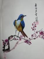 艺术家李同辉日记:为朋友画的国画册页《吉祥平安》《春的声音》完工，请各位好友品【图0】