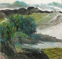 艺术家陈秀梅日记:画了几幅四尺斗方来表现㫪天的景色，祝愿大家好运，同时给自己也【图1】