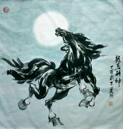 刘建国日记-新作国画动物：《龙马精神》《前程似锦》，尺寸  60*90  刘建国【图1】