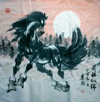 艺术家刘建国日记:新作国画动物：《龙马精神》《前程似锦》，尺寸  60*90 【图1】