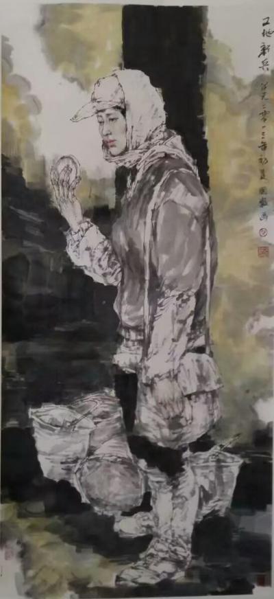 赵国毅日记-国画人物《工地新兵》《矿工图》，挥之不去的记忆【图2】